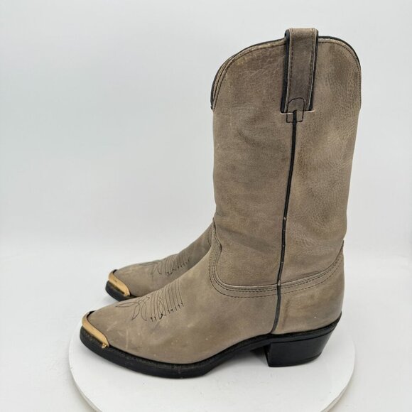 Durango Men Size 9D 21775 Light Grey Leather Pointed Toe Pull On Western Boot - Picture 1 of 14